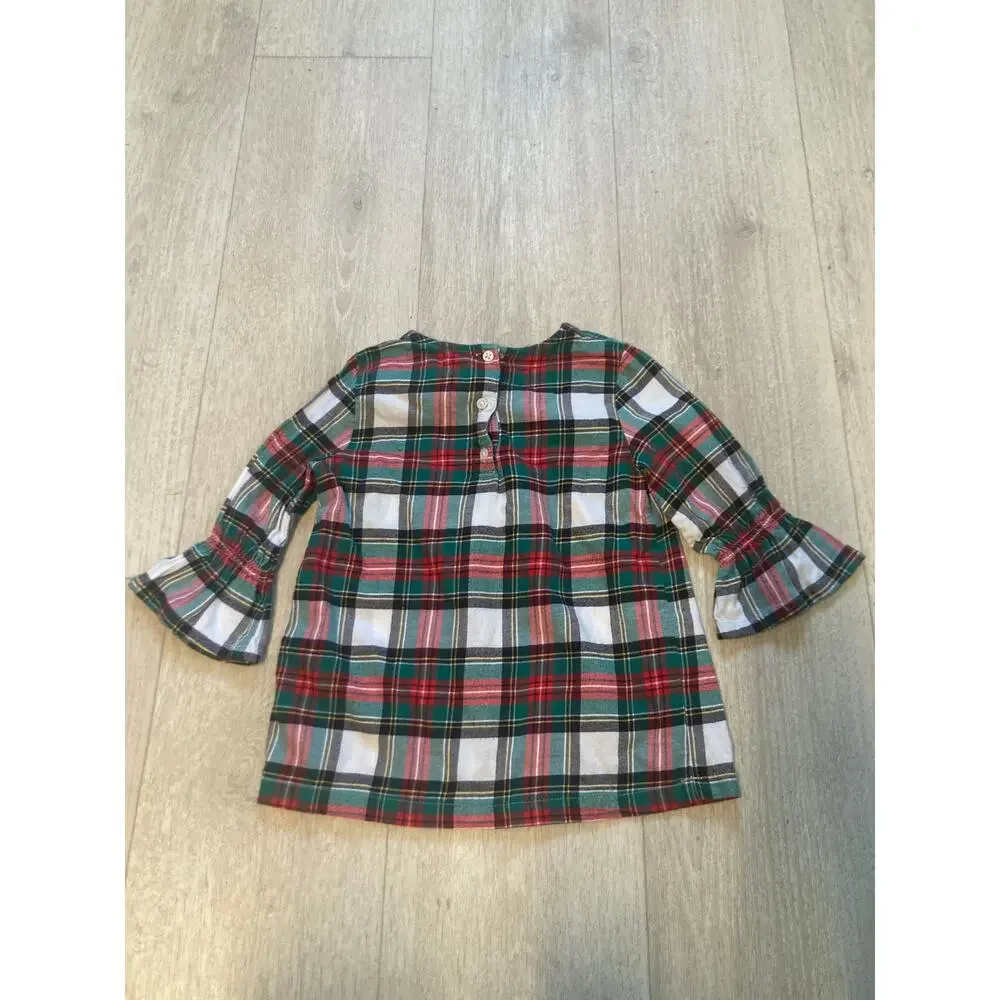 Carter’s Girls Red & Green Plaid Flannel Top, Size 6